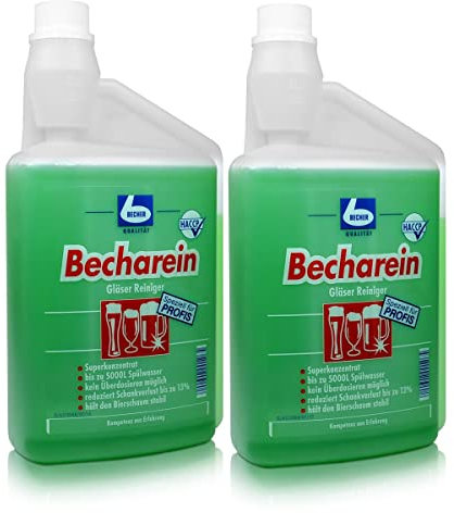 2x Dr. Becher Becharein Gläser Reiniger Dosierkammerflasche 1 Liter