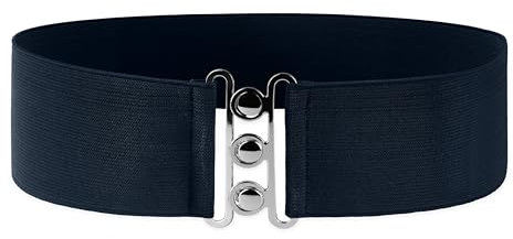 BlackButterfly 3 -Zoll elastischen Haken Schnalle Gürtel (Nachtblau, S)