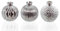 SIDCO Vase 3 x Kugelvase Silber Look Porzellan Blumenvase Dekovase Tischdeko metallic