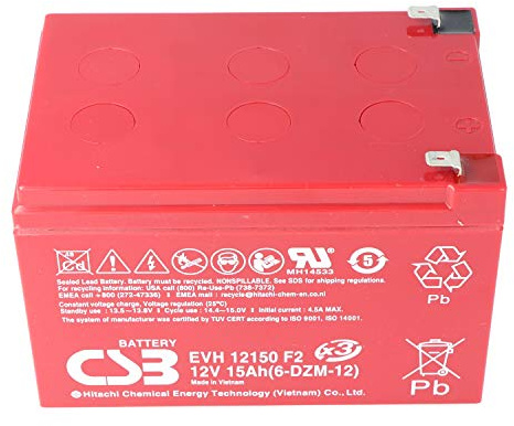 CSB-EVH12150X3 12 Volt AGM Bleiakku 15Ah, 151x98x101,8mm Faston 6,3mm Zyklenfest + Standby