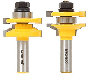 Yonico 12243-2 Bit Rail and Stile Router Bit Set, Ogee - Stock Size: 3/4 to 1 - 1/2 Shank