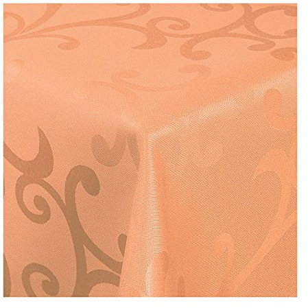 Damast Tischdecke Maßanfertigung im Milano-Design in hell-Terra 140x270 cm eckig,weitere Längen und Farben wählbar