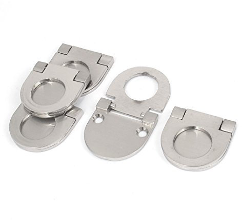 sourcing map Schrank Schublade Flush Mount Pull Ring Griff Knauf silber Ton 5 x de
