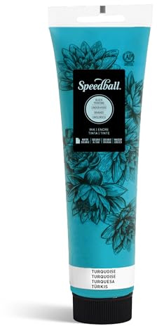 Speedball 150ml 5oz Water-Soluble Block Ink Turquoise, for Block Printing, Lino Printing, Screen Printing, for Artists Kit