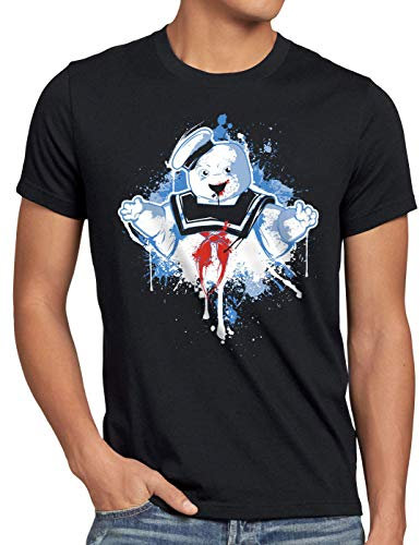 style3 Stay Puft Marshmallow Mann T-Shirt Herren geisterjäger schaumzucker, Größe:3XL, Farbe:Schwarz