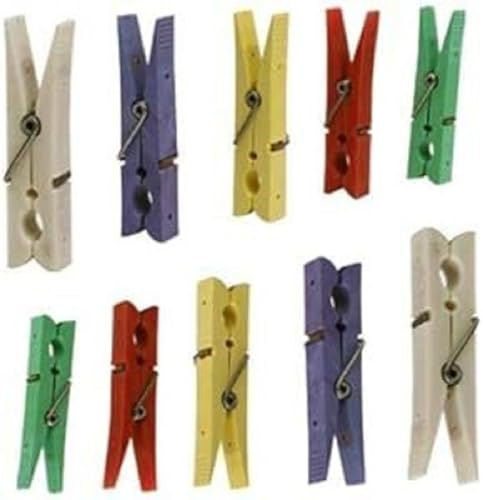 ERREBI Molleta Legno +Plastica Dupla,10 Pezzi (colori assortiti)