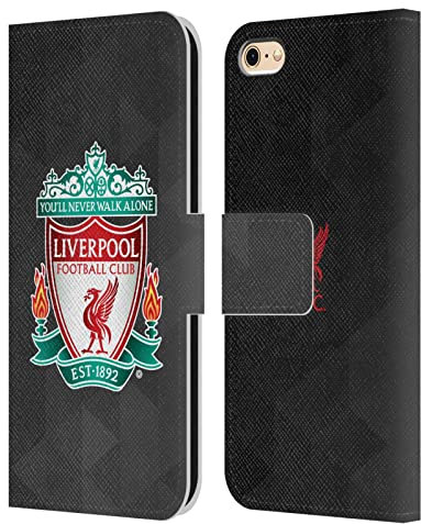 Head Case Designs Officially Licensed Liverpool Football Club Black Geometric 1 Crest 1 Leather Wallet Case Compatible With Apple iPhone 6 / iPhone 6s