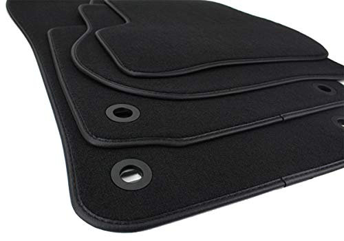 kfz-premiumteile24 Fußmatten Velours Kompatibel mit Golf 6 5K Golf 5 1K Jetta Scirocco Stoffmatten Automatten Premium Qualität Schwarz Drehknebel Oval