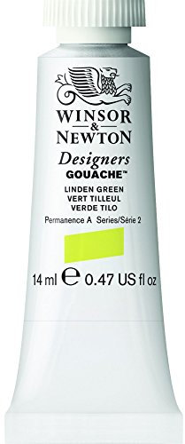 Winsor & Newton Designers Gouache - Peinture Gouache pour le Dessin, L'illustration, le Design - Aquarelle Opaque, Tube de 14ml, Couleur Vert Tilleul