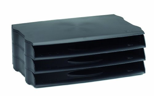 Avery DR800BLK DTR Briefablage (stapelbar, B 243 x T 45 X H 362 mm) 3 Stück schwarz