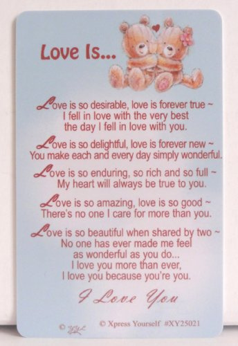 Wallet Purse Mini Keepsake Sentiment Card - Love Is