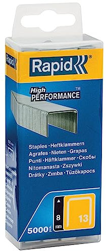 Rapid Tackerklammern Typ 13, 6mm Klammern, 5.000 Stk. Kunststoffbox, Feindrahtklammern für Holz und Leinwand