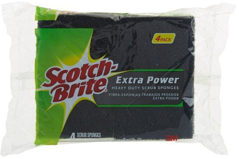 Scotch-Brite Extra Power Heavy Duty Scrub Sponges | Provides Extra Tough Scouring Power for Heavy Duty Cleaning - 4 Scrub Sponges