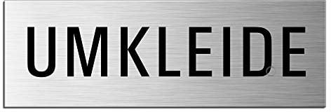 Schild Umkleide 240x80 mm Hinweisschild aus Aluminium gebürstet Edelstahloptik 26030-S