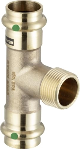 Viega T-Stück Sanpress 2217.1 RG SC-Contur mit AG 28 x 3/4 Zoll x 28 mm, 194130 - 5 Stück
