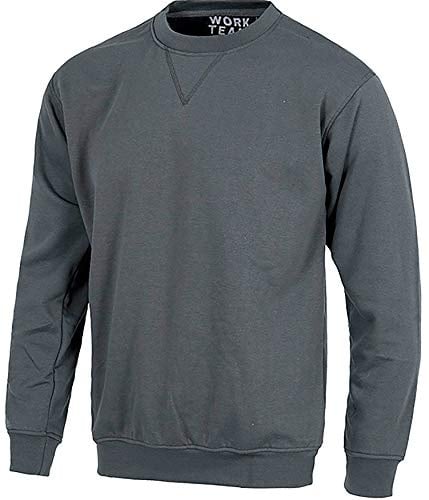WORKTEAM Sudadera Cuello Redondo con Costura Reforzada en Cuello (280 g/m2), Puños y Cintura Elásticos, Ideal Trabajo, Tiempo Libre.. Unisex