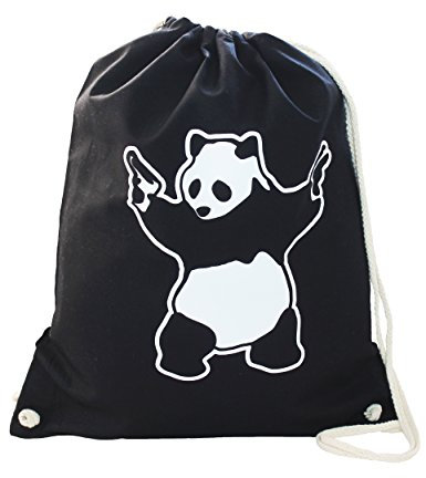 Turnbeutel Rucksack PANDA (schwarz)