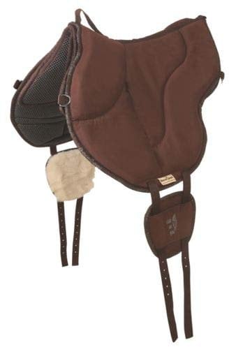 Barefoot Ride-On-Pad Physio braun – Pferderückenfreundliches Reitkissen mit V-Gurtung – rutschfeste Unterseite & Mikrofaser-Oberfläche – Für ältere Pferde, schwerere Reiter & feine Gewichtshilfen