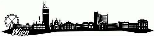 Samunshi® Wien Skyline Aufkleber Sticker Autoaufkleber City Gedruckt - 15x3,5cm schwarz
