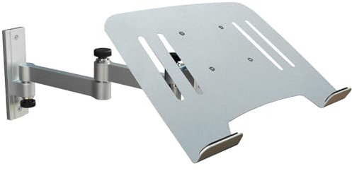Drall Support Mural pour Ordinateur Portable (homologué TÜV SÜD) en Argent avec Plateau pour adaptateurs pour Ordinateur Portable en Argent Modèle: L52S-IP3S