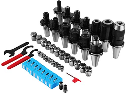 OrangeA Collet Set CAT40 ER32 CAT40 ER16 Spring Steel Collet Chuck Tooling Package for Milling Machine
