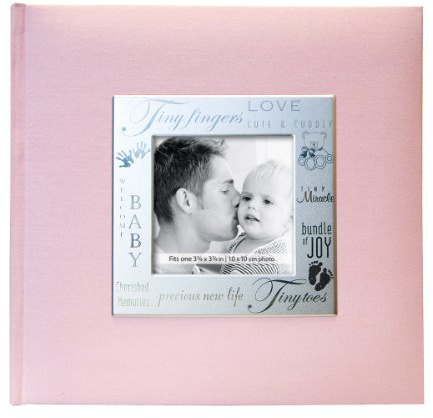MBI 846611 Stoff Expressions Foto Album 8,5 x 21,6 cm, Baby | Fotoalbum mit Babymotiv und Platz für Beschriftungen, 21,6 x 21,6 cm, Stoffeinband