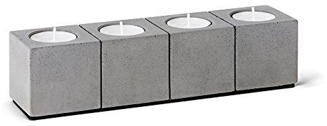 Kerzenleuchter - Kerzenständer aus hochwertigen Beton, für Vier Teelichter, modern und schlicht gestaltet