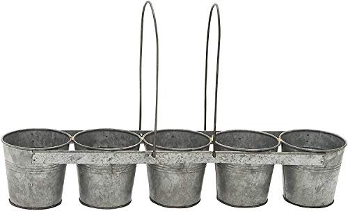 Deco 79 49168 Métal 5 Seau Pot de Fleurs, 58,4 cm par 12,7 cm