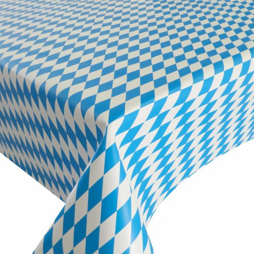 Wachstuch Wachstischdecke Tischdecke Gartentischdecke Bayrische Raute Blau Weiß Breite & Länge wählbar 110 x 300 cm Eckig abwaschbar