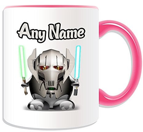 Personalised Gift - General Grievous Mug (Penguin Film Character Design Theme, Colour Options) - Any Name/Message on Your Unique - Costume Movie Superhero Hero Star Wars Jedi Lightsaber Laser Sword