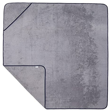 Sowel® Kapuzenhandtuch, 100% Bio-Baumwolle, Badetuch mit Kapuze für Erwachsene, Kinder und Babys, Größe 140x140 cm, Grau/Navy