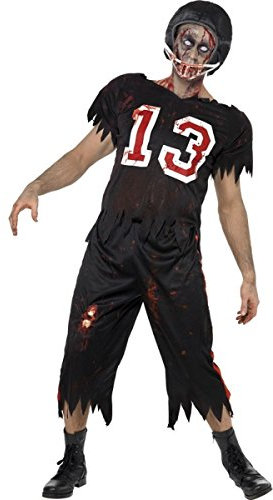 Smiffys Halloween Kostüm High School Horror Footballspieler, mit Oberteil, Hose und Helm