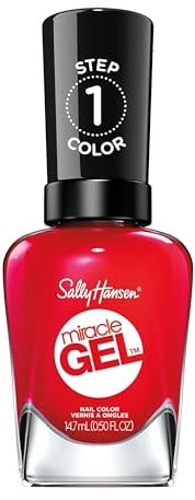 Sally Hansen Miracle Gel Nagellack ohne künstliches UV-Licht Red Eye, Neon-Rot, mit intensiv glänzendem Gel-Finish, Nr. 470, (1 x 14,7 ml)