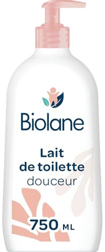 BIOLANE - Lait de toilette 750ml - Bébé - Nouveau Packaging - Nettoie Visage, Corps et Siège - Sans Rinçage - Doux et Apaisant - 99% d'origine naturelle - Fabriqué en France