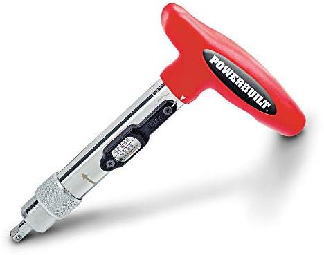 Powerbuilt 1/4 inch Drive Ratcheting T-Handle Torque Wrench, 20-100 in. lb. Range, Easy to Set and Lock in Place, for TPMS Systems and Bike Repair Assembly, Great for Carbon Fiber Handlebars - 649971