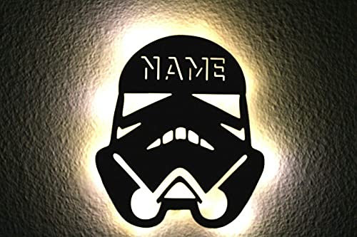 LEON FOLIEN Stormtrooper Schlummerlicht LED, personalisiert mit Name Lasergravur Nachtlicht für Schlafzimmer Wohnzimmer Geschenk für Kind