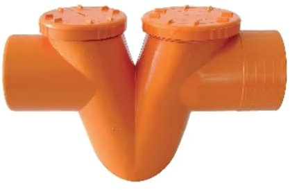 It.Re SIFONI ORIZZONTALI 2 TAPPI IN PVC ROSSO A V - Diam. 100