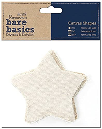docrafts Papermania Bare Basics Leinwandformen, Stern, 6er-Pack