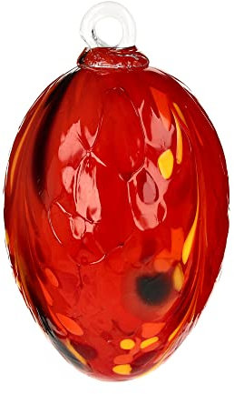 Marolin Handgefertigtes Osterei aus Glas, rot