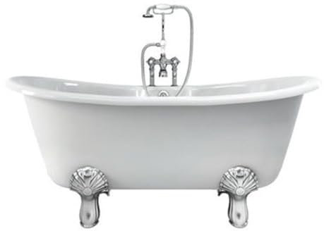 Casa Padrino Jugendstil Badewanne Naturstein freistehend 1700mm BCha Weiß - Freistehende Retro Antik Badewanne, Badewannen Füsse:Luxury Classic Weiß