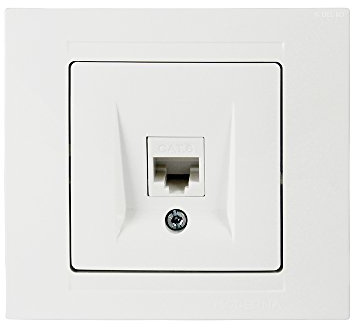 Gunsan Moderna Datenbuchse 1-fach CAT6 Internet Netzwerk Weiss