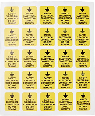 Caledonia Signs 54061 Safety Electrical Connection Do Not Remove Labels, 40 mm x 50 mm (Pack of 25)