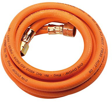 CFH Tubo del gas in gomma 20 m VS 790 – Tubo per gas in gomma con attacco G 3/8 LH su entrambi i lati, per apparecchi di combustione e saldatori a gas, GPL/propano/butano, 20 bar, guarnizione