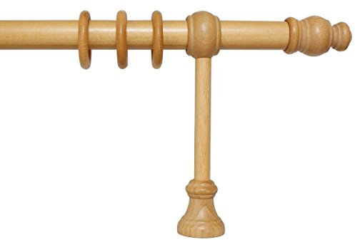 iso-design Gardinenstange aus Holz mit 28 mm Durchmesser in Eiche hell, viele Größen, 180 cm