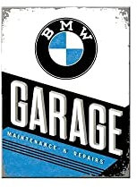 Nostalgic-Art Retro Kühlschrank-Magnet, 6 x 8 cm, Original Lizenzprodukt (OLP), BMW – Garage – Geschenk-Idee für BMW Accessoires Fans, aus Metall, Vintage Design