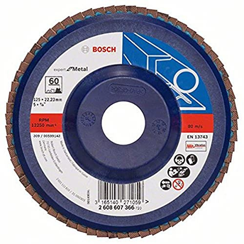 Bosch 2608607366 125 mm 60 Grit Metal Flap Disc