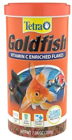 Tetra Goldfish Flakes, Nutritionally Balanced Diet For Aquarium Fish, Vitamin C Enriched Flakes, 7.06 oz