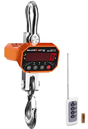 Steinberg Systems Kranwaage 3 t / 1 kg Fernbedienung (20 m) LED 10 s Akku (6 V / 4 Ah) Funktionen: Speichern, Halten, Nullsetzen, Tarieren, Kalibrieren Hängewaage Hakenwaage Zugwaage Wildwaage