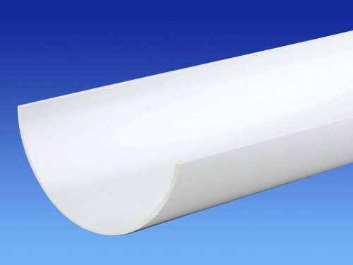 4M (2 x 2Metre) Wavin OSMA/Tufflex Roundline Gutter 112mm Half Round White 0T074w (Includes Free Coupler/Joiner IF NOT Sent AS 4 METRE)