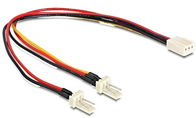 Delock Kabel Molex 3 Pin Buchse > 2x Molex 3 Pin Stecker (0,22m) 89343